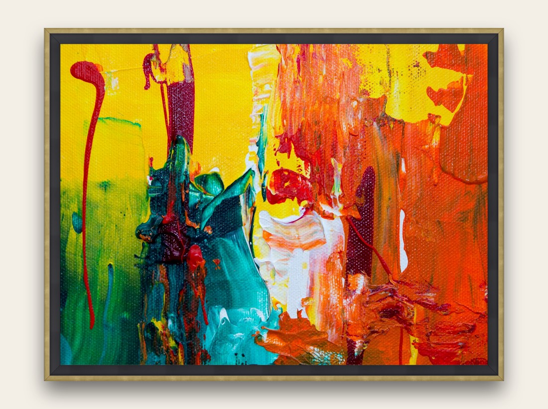 Float — gold floater frame with canvas gap